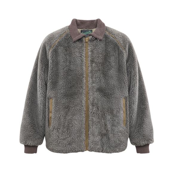 Vintage 70s Master-Jac Brown Faux Fur Bomber Jacket Quilted Lining Size Large - Picture 1 of 11